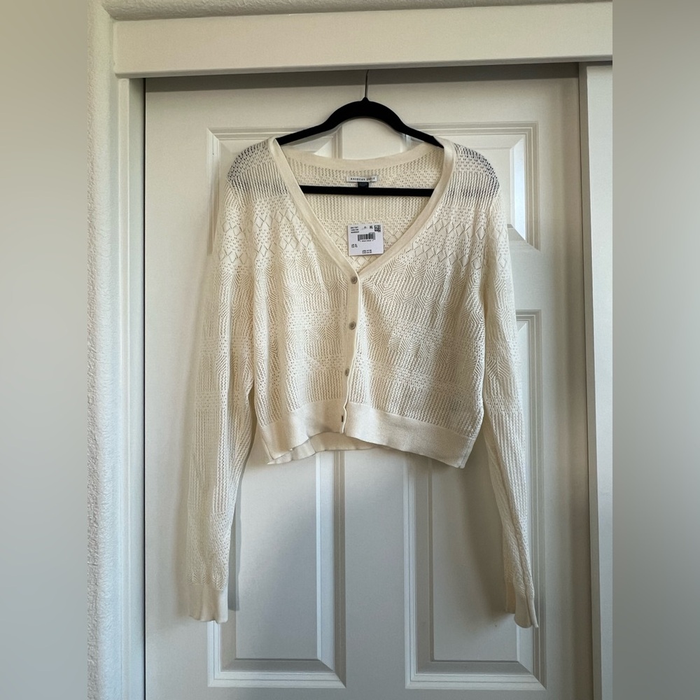 AE Pointelle V-Neck Cardigan